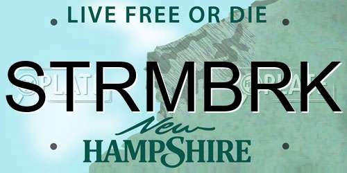 STRMBRK New Hampshire License Plate