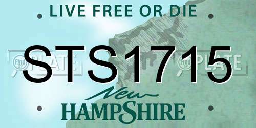 STS1715 New Hampshire License Plate