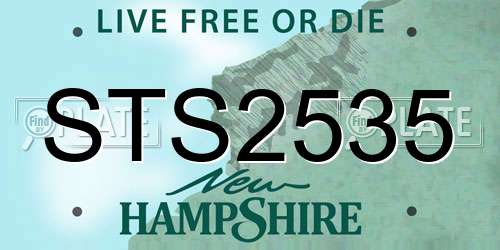 STS2535 New Hampshire License Plate