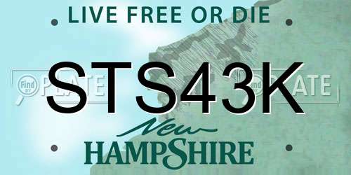 STS43K New Hampshire License Plate