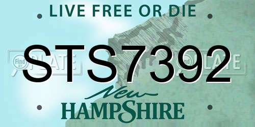 STS7392 New Hampshire License Plate