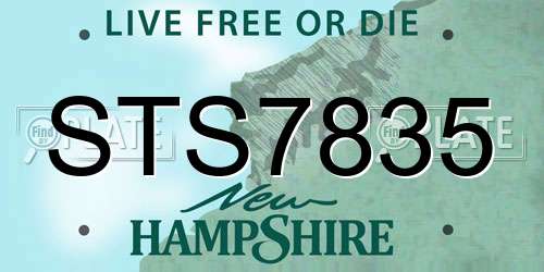 STS7835 New Hampshire License Plate