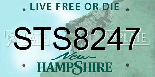 STS8247 New Hampshire License Plate
