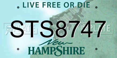 STS8747 New Hampshire License Plate