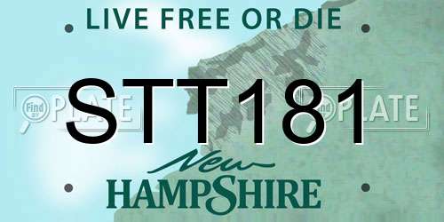 STT181 New Hampshire License Plate