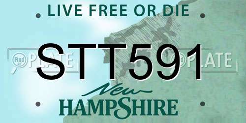 STT591 New Hampshire License Plate