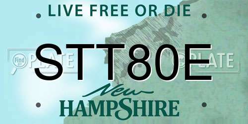 STT80E New Hampshire License Plate