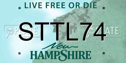 STTL74 New Hampshire License Plate