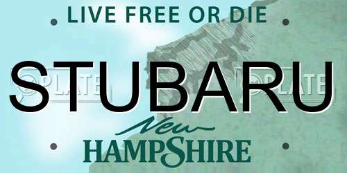 STUBARU New Hampshire License Plate