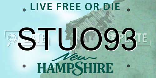 STUO93 New Hampshire License Plate