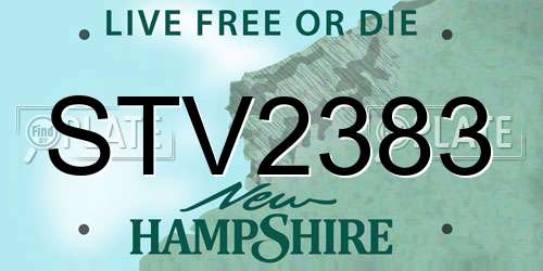 STV2383 New Hampshire License Plate