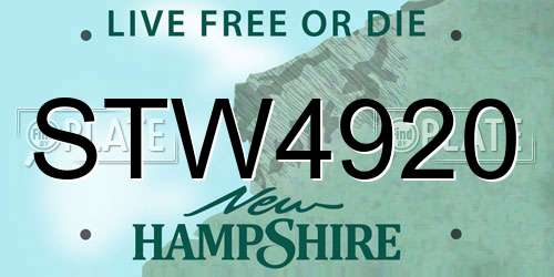 STW4920 New Hampshire License Plate