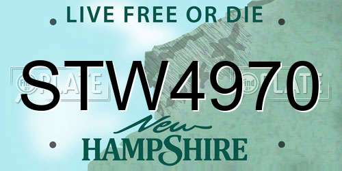 STW4970 New Hampshire License Plate