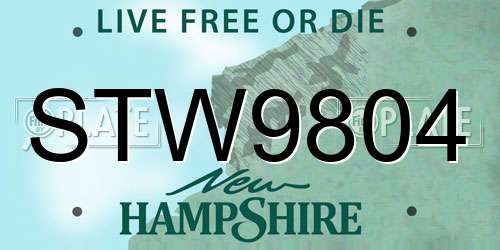 STW9804 New Hampshire License Plate
