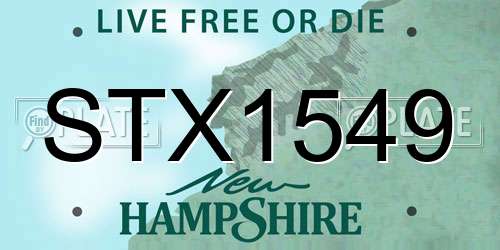 STX1549 New Hampshire License Plate