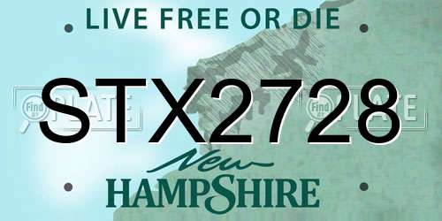 STX2728 New Hampshire License Plate