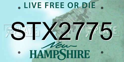 STX2775 New Hampshire License Plate