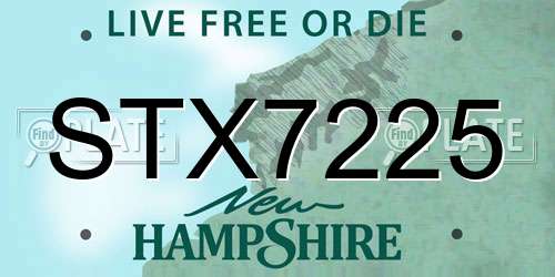 STX7225 New Hampshire License Plate