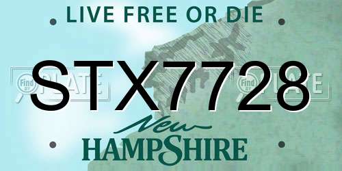 STX7728 New Hampshire License Plate