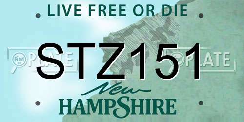 STZ151 New Hampshire License Plate