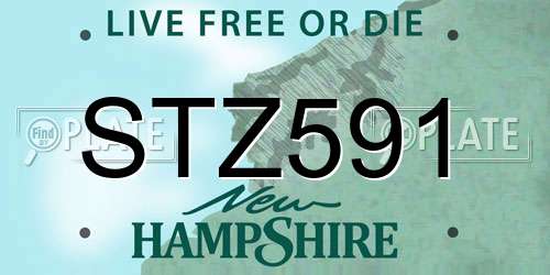 STZ591 New Hampshire License Plate