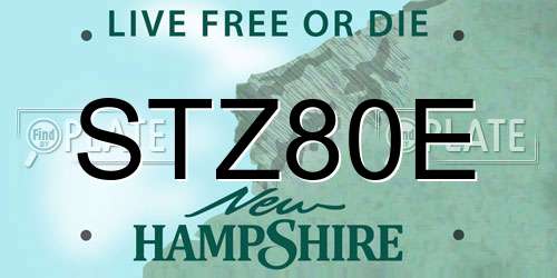 STZ80E New Hampshire License Plate