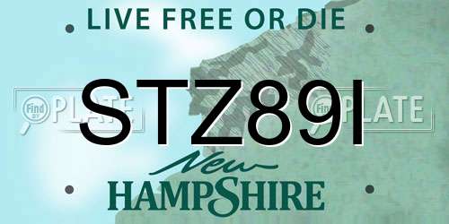STZ89I New Hampshire License Plate
