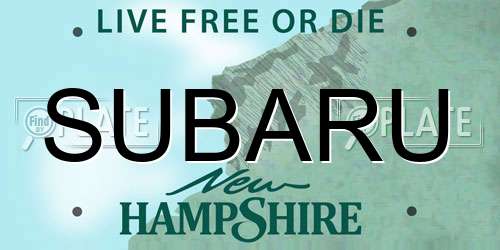 SUBARU New Hampshire License Plate