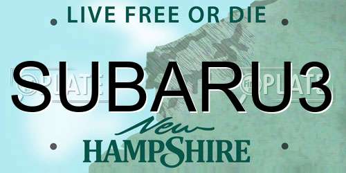 SUBARU3 New Hampshire License Plate