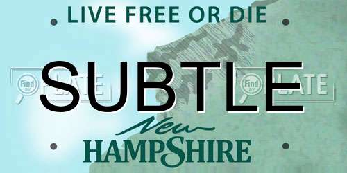 SUBTLE New Hampshire License Plate