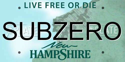 SUBZERO New Hampshire License Plate