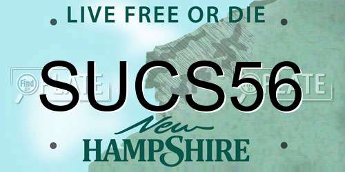 SUCS56 New Hampshire License Plate