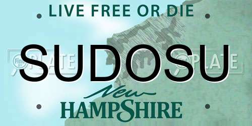SUDOSU New Hampshire License Plate