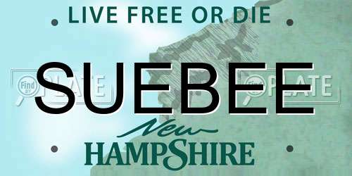 SUEBEE New Hampshire License Plate