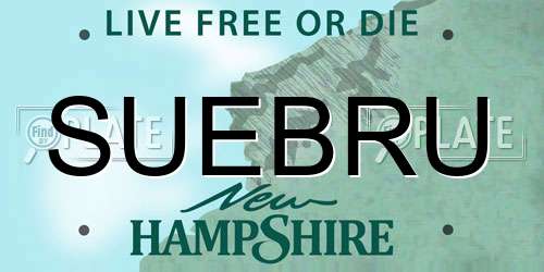 SUEBRU New Hampshire License Plate