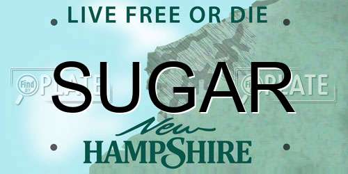SUGAR New Hampshire License Plate
