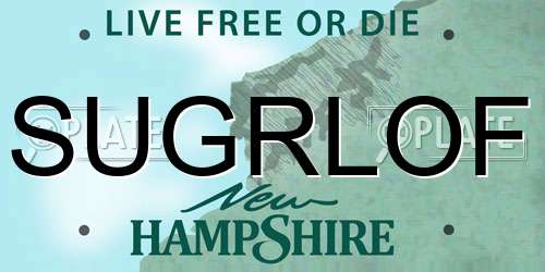 SUGRLOF New Hampshire License Plate