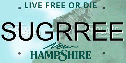SUGRREE New Hampshire License Plate