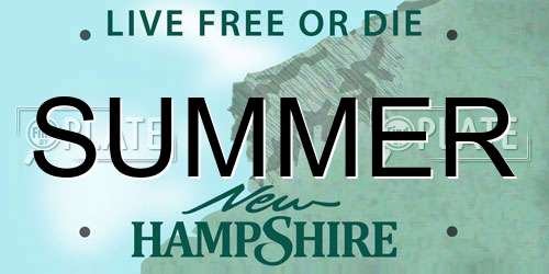 SUMMER New Hampshire License Plate