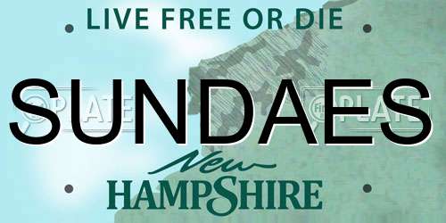 SUNDAES New Hampshire License Plate