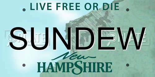 SUNDEW New Hampshire License Plate