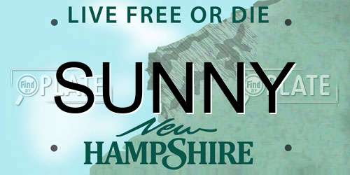 SUNNY New Hampshire License Plate
