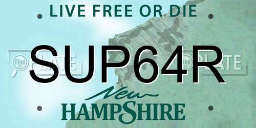 SUP64R New Hampshire License Plate