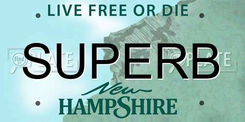 SUPERB New Hampshire License Plate