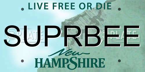 SUPRBEE New Hampshire License Plate