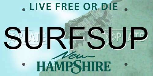 SURFSUP New Hampshire License Plate
