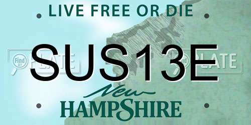 SUS13E New Hampshire License Plate