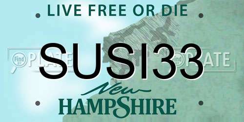 SUSI33 New Hampshire License Plate