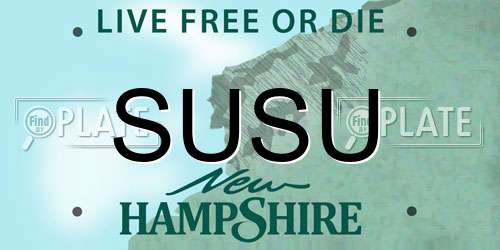 SUSU New Hampshire License Plate