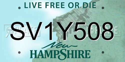 SV1Y508 New Hampshire License Plate